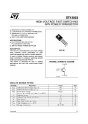 DataSheet ST13003 pdf